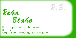 reka blaho business card